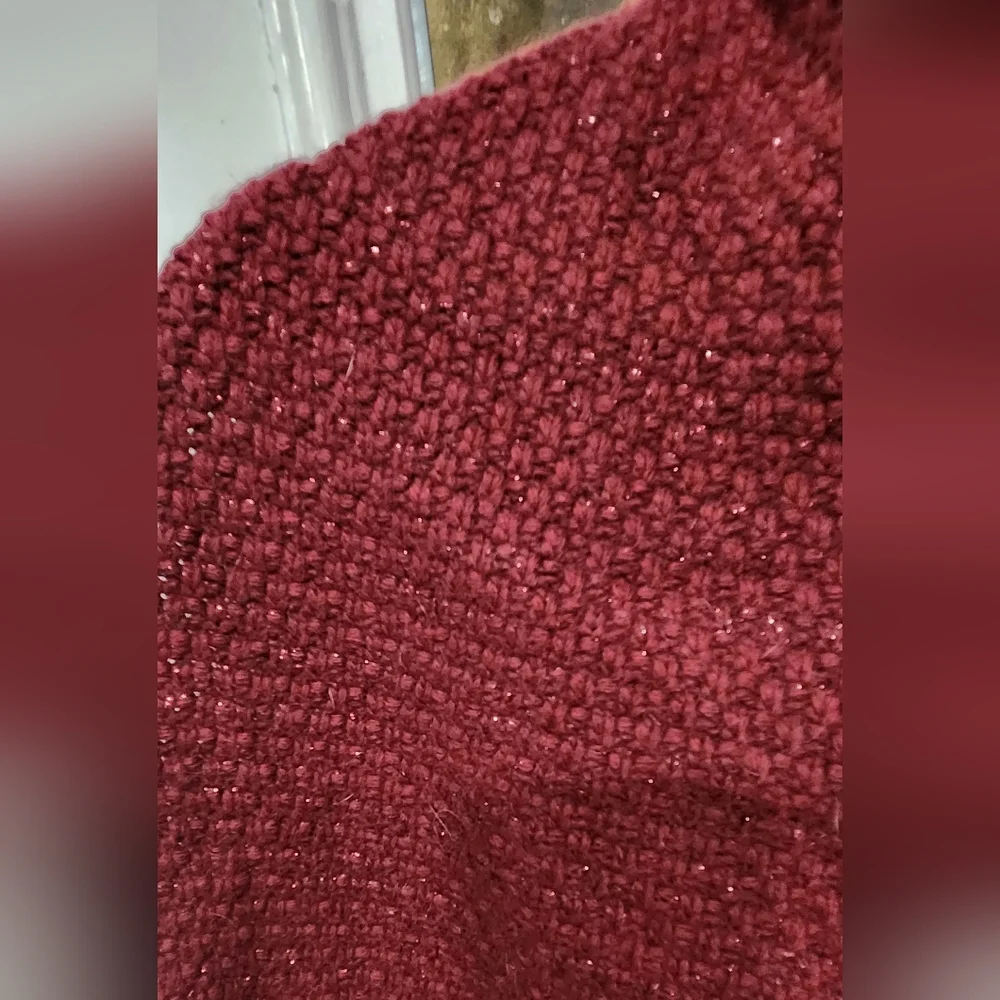 Coach burgundy wool/rabbit hair/cashmere scarf